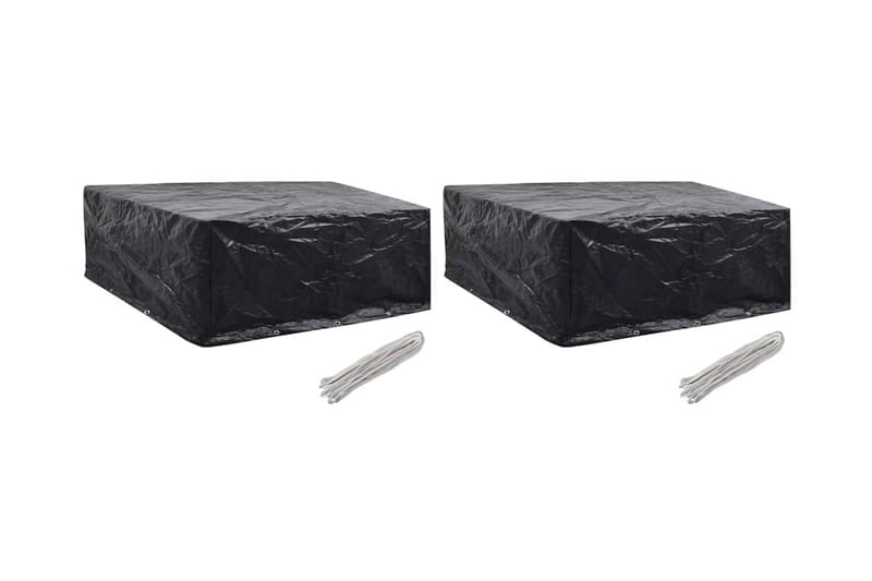 Hagemøbeltrekk 2 stk 10 maljer 260x260x90 cm - Svart - Hagemøbler - Puteoppbevaring & møbelbeskyttelse - Overtrekk hagemøbler