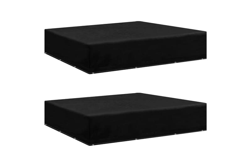 Hagemøbeltrekk 2 stk 12 majler 250x250x70 cm - Svart - Hagemøbler - Puteoppbevaring & møbelbeskyttelse - Overtrekk hagemøbler