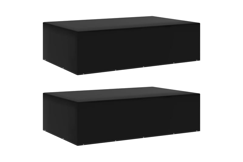 Hagemøbeltrekk 2 stk 12 majler 325x205x90 cm - Svart - Hagemøbler - Puteoppbevaring & møbelbeskyttelse - Overtrekk hagemøbler