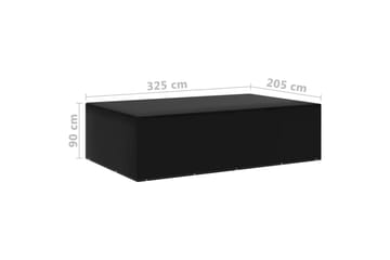 Hagemøbeltrekk 2 stk 12 majler 325x205x90 cm - Svart - Hagemøbler - Puteoppbevaring & møbelbeskyttelse - Overtrekk hagemøbler