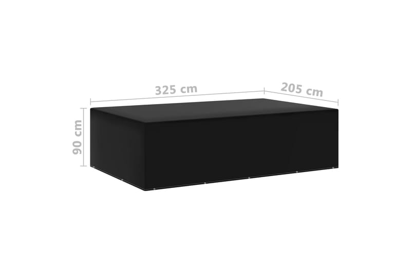Hagemøbeltrekk 2 stk 12 majler 325x205x90 cm - Svart - Hagemøbler - Puteoppbevaring & møbelbeskyttelse - Overtrekk hagemøbler