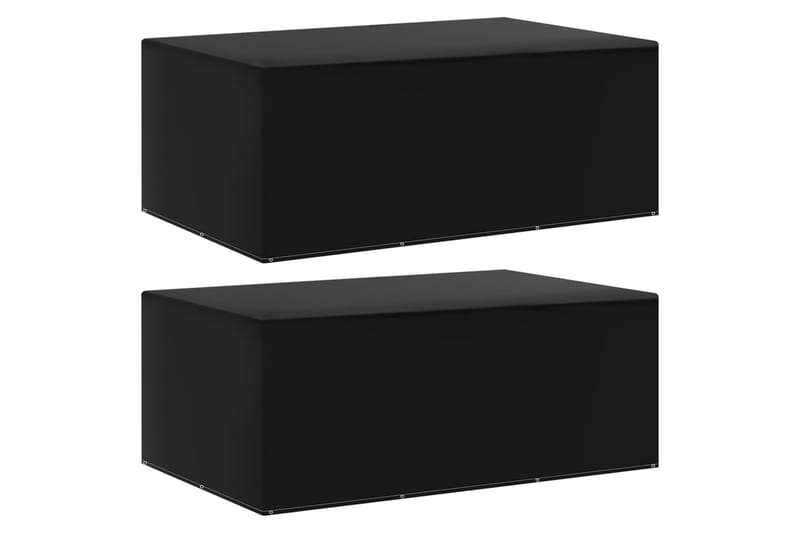 Hagemøbeltrekk 2 stk 7 maljer 225x143x90cm - Svart - Hagemøbler - Puteoppbevaring & møbelbeskyttelse - Overtrekk hagemøbler