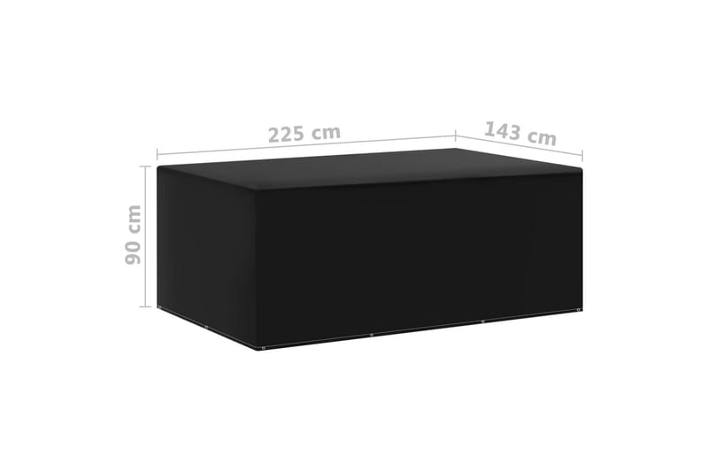 Hagemøbeltrekk 2 stk 7 maljer 225x143x90cm - Svart - Hagemøbler - Puteoppbevaring & møbelbeskyttelse - Overtrekk hagemøbler