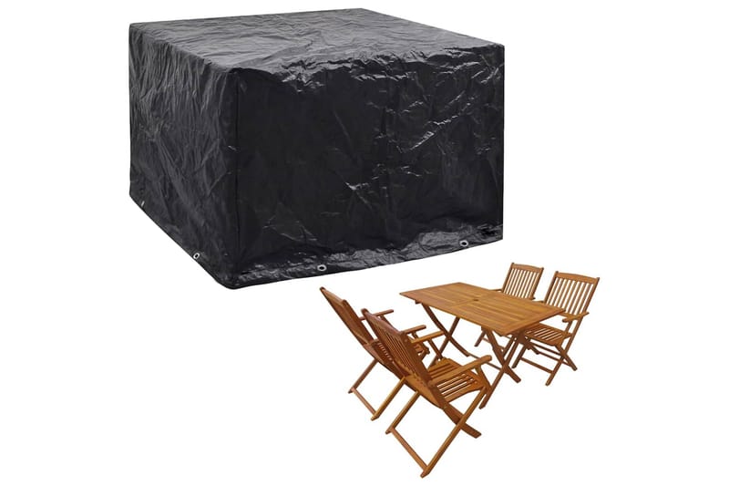 Hagemøbeltrekk 2 stk 8 maljer 122x112x98 - Svart - Hagemøbler - Puteoppbevaring & møbelbeskyttelse - Overtrekk hagemøbler