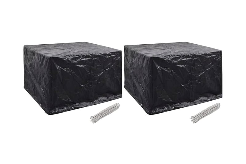 Hagemøbeltrekk 2 stk 8 maljer 135x135x90 cm - Svart - Hagemøbler - Puteoppbevaring & møbelbeskyttelse - Overtrekk hagemøbler