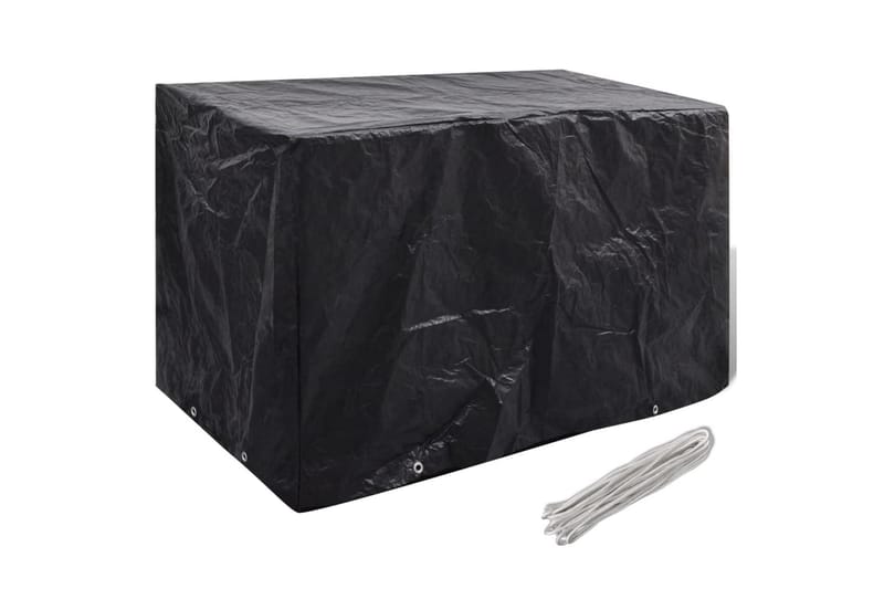 Hagemøbeltrekk 2 stk 8 maljer 140x70x90 cm - Svart - Hagemøbler - Puteoppbevaring & møbelbeskyttelse - Overtrekk hagemøbler