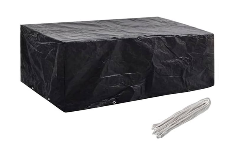 Hagemøbeltrekk 2 stk 8 maljer 200x160x70 cm - Svart - Hagemøbler - Puteoppbevaring & møbelbeskyttelse - Overtrekk hagemøbler