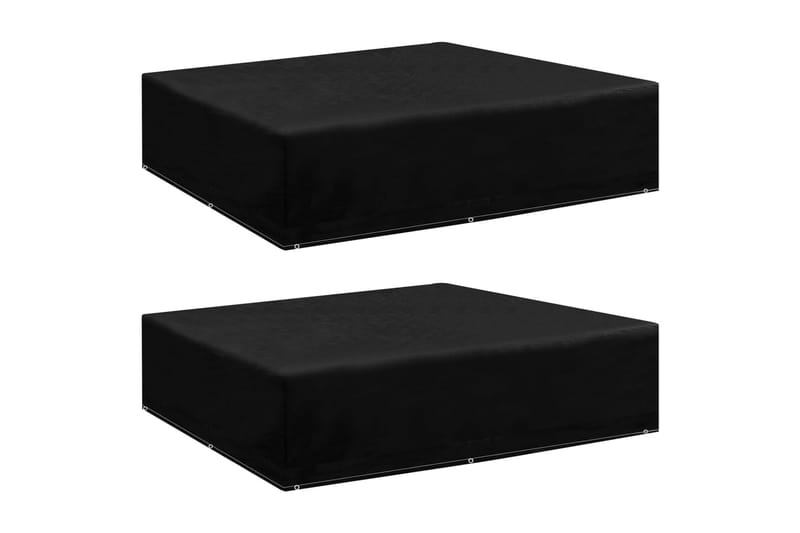 Hagemøbeltrekk 2 stk 8 maljer 200x200x70 cm - Svart - Hagemøbler - Puteoppbevaring & møbelbeskyttelse - Overtrekk hagemøbler