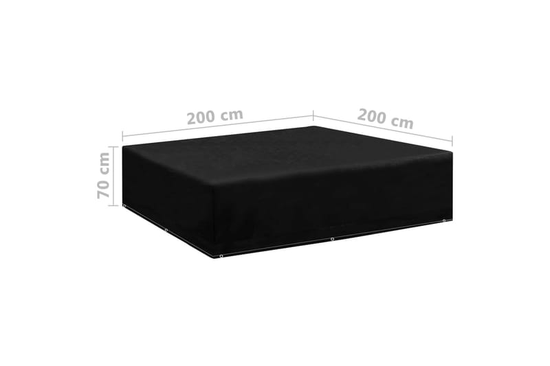 Hagemøbeltrekk 2 stk 8 maljer 200x200x70 cm - Svart - Hagemøbler - Puteoppbevaring & møbelbeskyttelse - Overtrekk hagemøbler