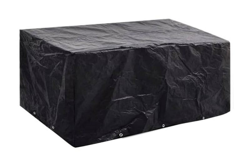 Hagemøbeltrekk 2stk 6 personer polyrotting 240x140cm - Svart - Hagemøbler - Puteoppbevaring & møbelbeskyttelse - Overtrekk hagemøbler