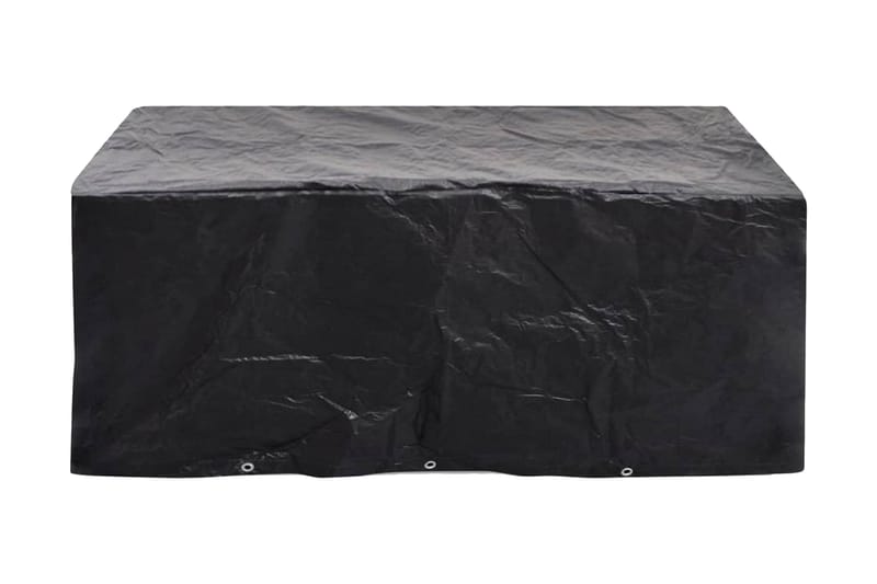 Hagemøbeltrekk 2stk 6 personer polyrotting 240x140cm - Svart - Hagemøbler - Puteoppbevaring & møbelbeskyttelse - Overtrekk hagemøbler