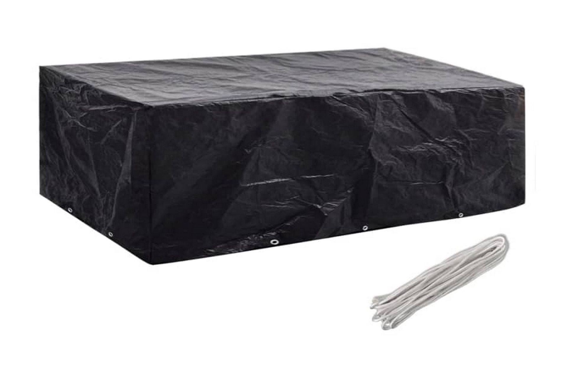 Hagemøbeltrekk 2stk 8 personer polyrotting 300x140cm - Svart - Hagemøbler - Puteoppbevaring & møbelbeskyttelse - Overtrekk hagemøbler