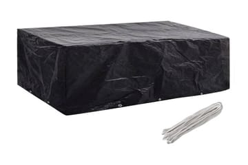 Hagemøbeltrekk 2stk 8 personer polyrotting 300x140cm - Svart - Hagemøbler - Puteoppbevaring & møbelbeskyttelse - Overtrekk hagemøbler