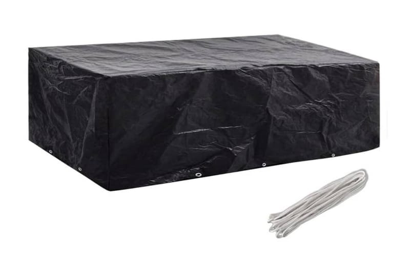 Hagemøbeltrekk 2stk 8 personer polyrotting 300x140cm - Svart - Hagemøbler - Puteoppbevaring & møbelbeskyttelse - Overtrekk hagemøbler