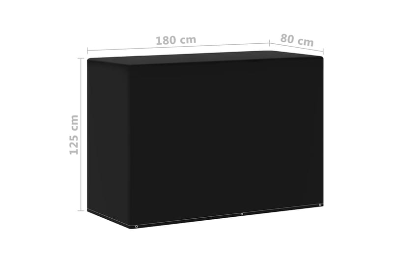 Hagemøbeltrekk til gassgrill 2 stk 6 maljer 180x80x125 cm - Svart - Hagemøbler - Puteoppbevaring & møbelbeskyttelse - Overtrekk hagemøbler