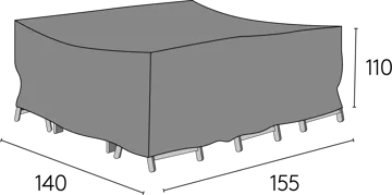 Hillerstorp Møbeltrekk 155x140x110 cm Grå - Hillerstorp - Hagemøbler - Puteoppbevaring & møbelbeskyttelse - Overtrekk hagemøbler