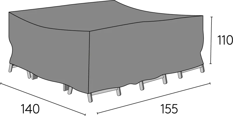 Hillerstorp Møbeltrekk 155x140x110 cm Grå - Hillerstorp - Hagemøbler - Puteoppbevaring & møbelbeskyttelse - Overtrekk hagemøbler