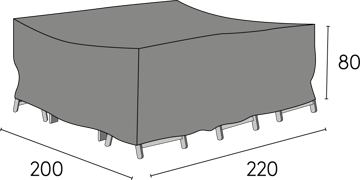 Hillerstorp Møbeltrekk 200x220x80 cm Grå - Hillerstorp - Hagemøbler - Puteoppbevaring & møbelbeskyttelse - Overtrekk hagemøbler