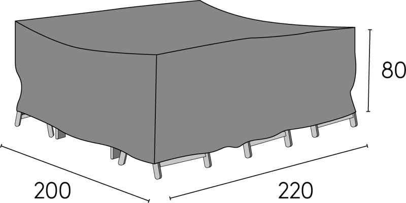 Hillerstorp Møbeltrekk 200x220x80 cm Grå - Hillerstorp - Hagemøbler - Puteoppbevaring & møbelbeskyttelse - Overtrekk hagemøbler