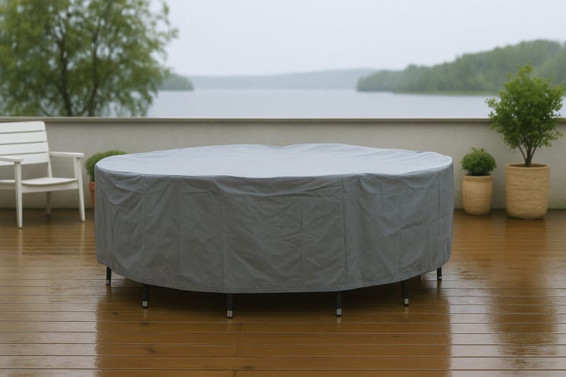 Klas Møbelbeskyttelse Rund Ø300 - Grå - Hagemøbler - Puteoppbevaring & møbelbeskyttelse - Overtrekk hagemøbler