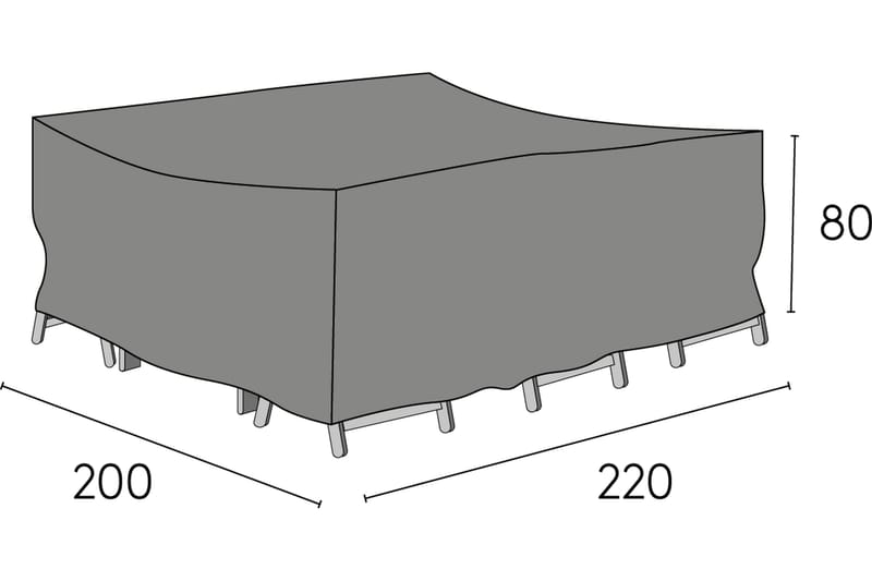 Møbeltrekk 200x220x80 cm - Hagemøbler - Puteoppbevaring & møbelbeskyttelse - Overtrekk hagemøbler