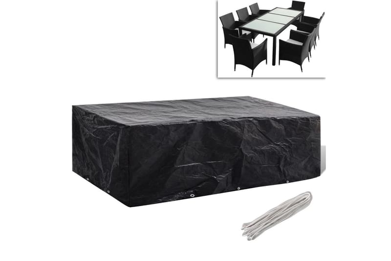 Møbeltrekk 8 Personer Poly Rotting Sett 10 Maljer 300x140 cm - Hagemøbler - Puteoppbevaring & møbelbeskyttelse - Overtrekk hagemøbler