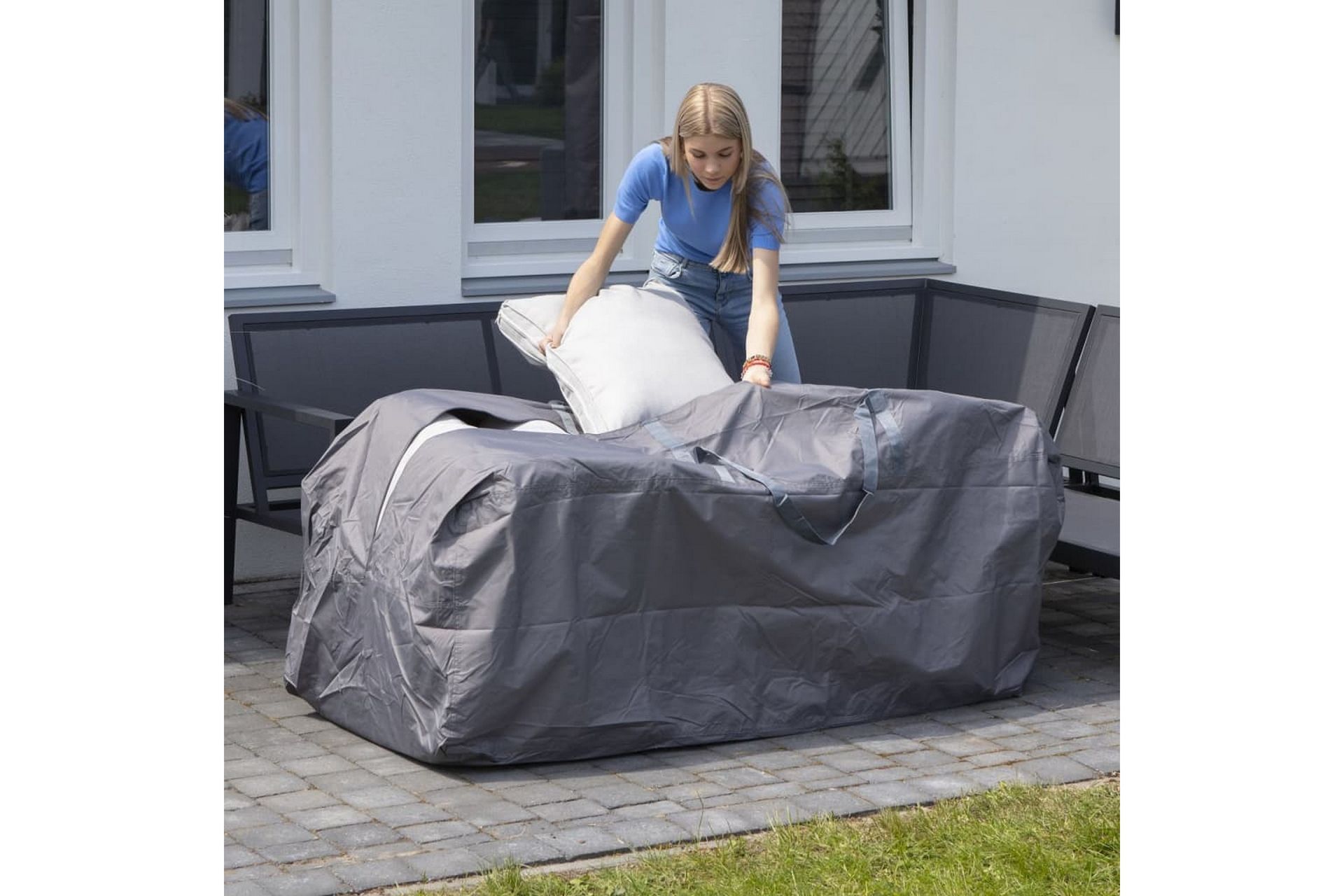 Madison Trekk til hagemøbelputer 175x80x60cm grå - Hagemøbler - Puteoppbevaring & møbelbeskyttelse - Overtrekk hagemøbler