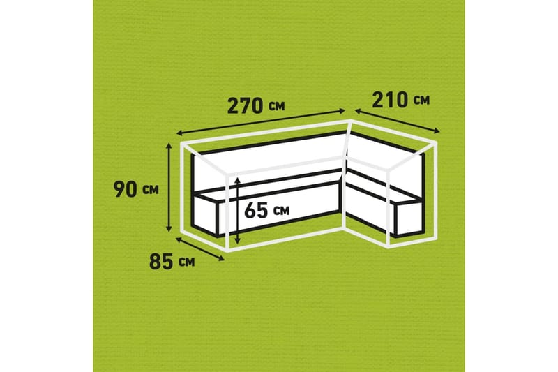 Madison Trekksett til hagesofa 270x210x90cm høyre grå - Hagemøbler - Puteoppbevaring & møbelbeskyttelse - Overtrekk hagemøbler