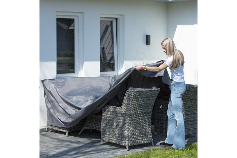 Madison Trekksett til hagesofa 400x300x70cm grå - Hagemøbler - Puteoppbevaring & møbelbeskyttelse - Overtrekk hagemøbler