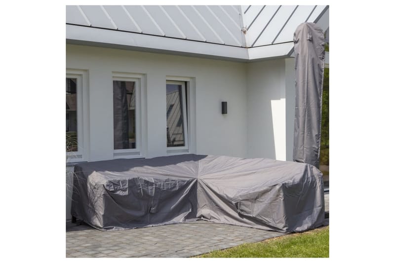 Madison Utendørs salongtrekksett 320x255x70 cm høyre grå - Hagemøbler - Puteoppbevaring & møbelbeskyttelse - Overtrekk hagemøbler