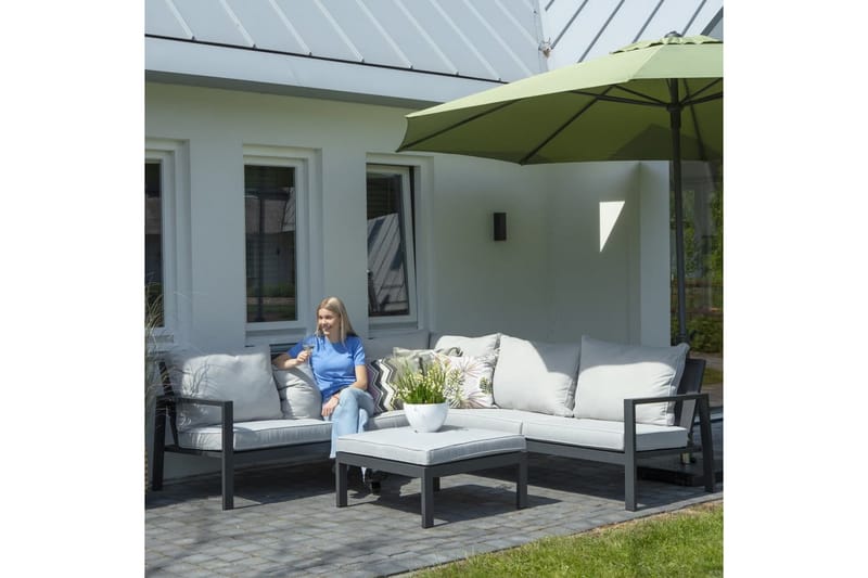 Madison Utendørs salongtrekksett 320x255x70 cm høyre grå - Hagemøbler - Puteoppbevaring & møbelbeskyttelse - Overtrekk hagemøbler