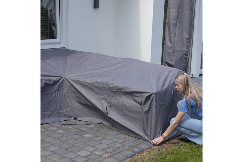 Madison Utendørs salongtrekksett 320x255x70 cm venstre grå - Hagemøbler - Puteoppbevaring & møbelbeskyttelse - Overtrekk hagemøbler