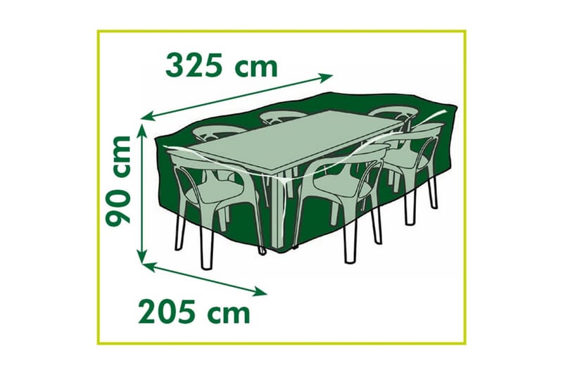 Nature Hagemøbeltrekk for rektangulre bord 325x205x90 cm - Overtrekk hagemøbler