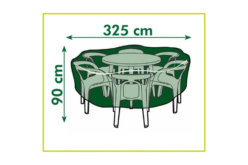 Nature Hagemøbeltrekk for runde bord 325x325x90 cm - Overtrekk hagemøbler