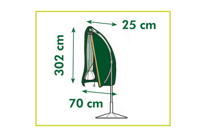 Nature Hagemøbeltrekk for parasoller 302x70x25 cm - Hagem�øbler - Puteoppbevaring & møbelbeskyttelse - Overtrekk hagemøbler