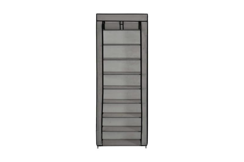 Skoskap med trekk grå 57x29x162 cm stoff - Hagemøbler - Puteoppbevaring & møbelbeskyttelse - Overtrekk hagemøbler