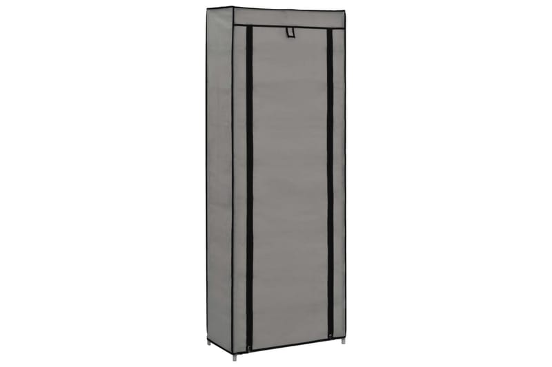 Skoskap med trekk grå 57x29x162 cm stoff - Hagemøbler - Puteoppbevaring & møbelbeskyttelse - Overtrekk hagemøbler