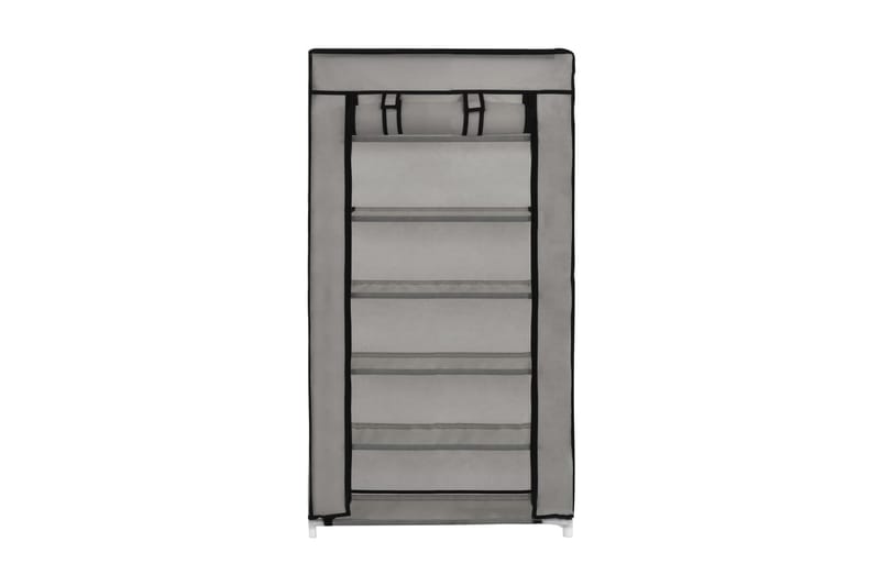 Skoskap med trekk grå 58x28x106 cm stoff - Hagemøbler - Puteoppbevaring & møbelbeskyttelse - Overtrekk hagemøbler