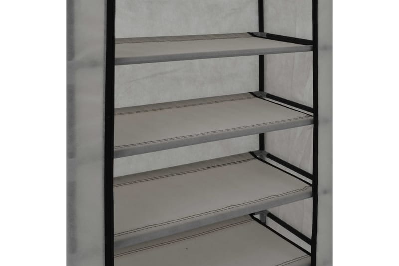 Skoskap med trekk grå 58x28x106 cm stoff - Hagemøbler - Puteoppbevaring & møbelbeskyttelse - Overtrekk hagemøbler
