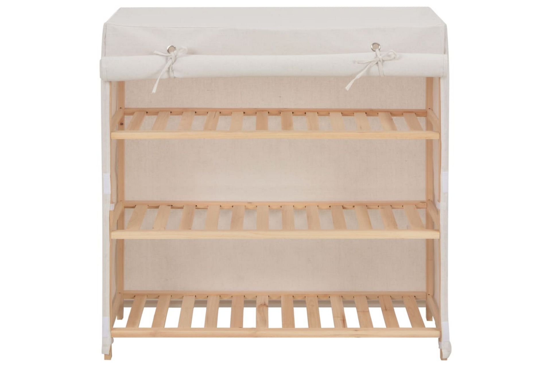 Skoskap med trekk hvit 79x40x80 cm stoff - Hagemøbler - Puteoppbevaring & møbelbeskyttelse - Overtrekk hagemøbler