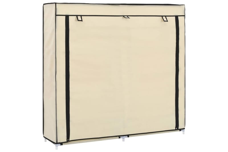 Skoskap med trekk kremhvit 115x28x110 cm stoff - Hagemøbler - Puteoppbevaring & møbelbeskyttelse - Overtrekk hagemøbler