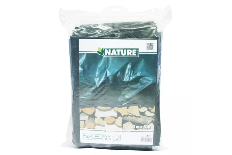 Nature Vedpresenning 2x8 m PE grønn 6072413 - Hagemøbler - Puteoppbevaring & møbelbeskyttelse - Presenning