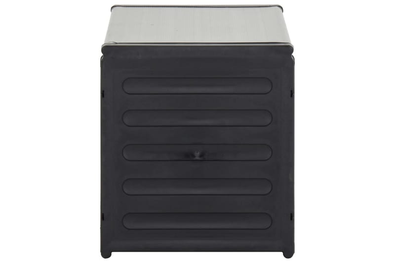 Avfallskasse for hage grå 85x34x40 cm - Grå - Hagemøbler - Puteoppbevaring & møbelbeskyttelse - Putebokser & Putekasser