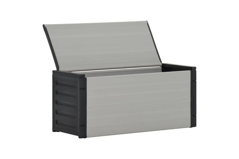 Avfallskasse for hage grå 85x34x40 cm - Grå - Hagemøbler - Puteoppbevaring & møbelbeskyttelse - Putebokser & Putekasser