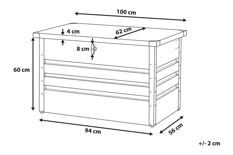 Cebrosa Putekasse 61 | 100 | 62 cm - Grå - Hagemøbler - Puteoppbevaring & møbelbeskyttelse - Putebokser & Putekasser
