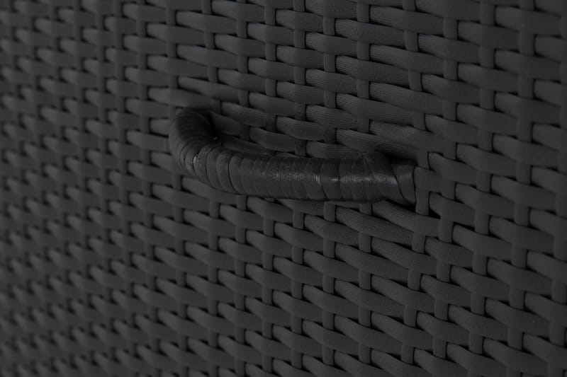 Gigant vanntett puteboks XL for utendørs bruk – Oppbevaringsboks i kunstrotting (B150xD90xH101 cm) - Svart - Hagemøbler - Puteoppbevaring & møbelbeskyttelse - Putebokser & Putekasser