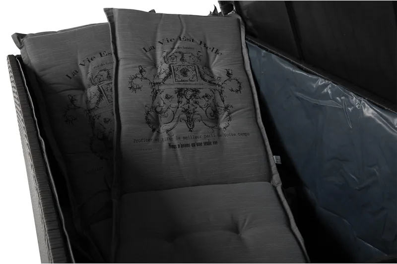 Gigant vanntett puteboks XL for utendørs bruk – Oppbevaringsboks i kunstrotting (B150xD90xH101 cm) - Svart - Hagemøbler - Puteoppbevaring & møbelbeskyttelse - Putebokser & Putekasser