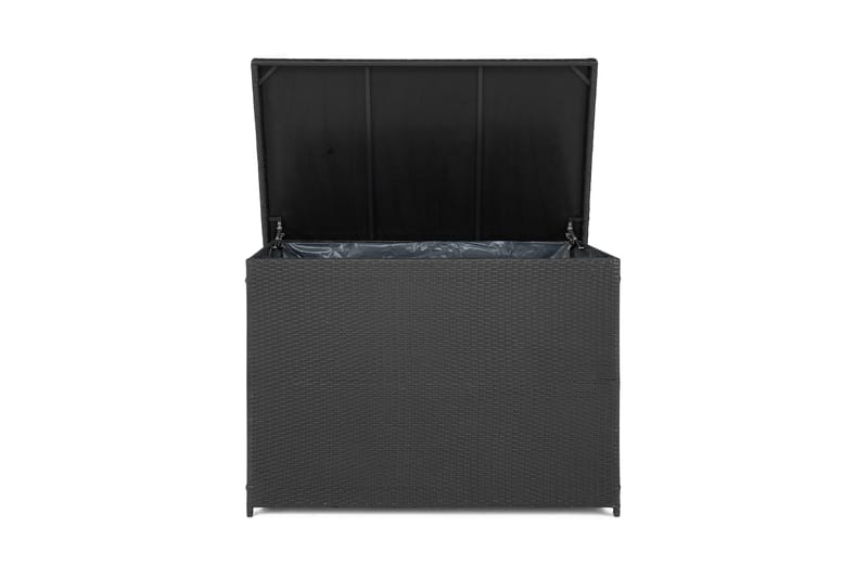 Gigant vanntett puteboks XL for utendørs bruk – Oppbevaringsboks i kunstrotting (B150xD90xH101 cm) - Svart - Hagemøbler - Puteoppbevaring & møbelbeskyttelse - Putebokser & Putekasser