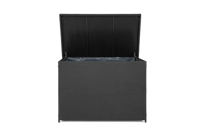 Gigant vanntett puteboks XL for utendørs bruk – Oppbevaringsboks i kunstrotting (B150xD90xH101 cm) - Svart - Hagemøbler - Puteoppbevaring & møbelbeskyttelse - Putebokser & Putekasser