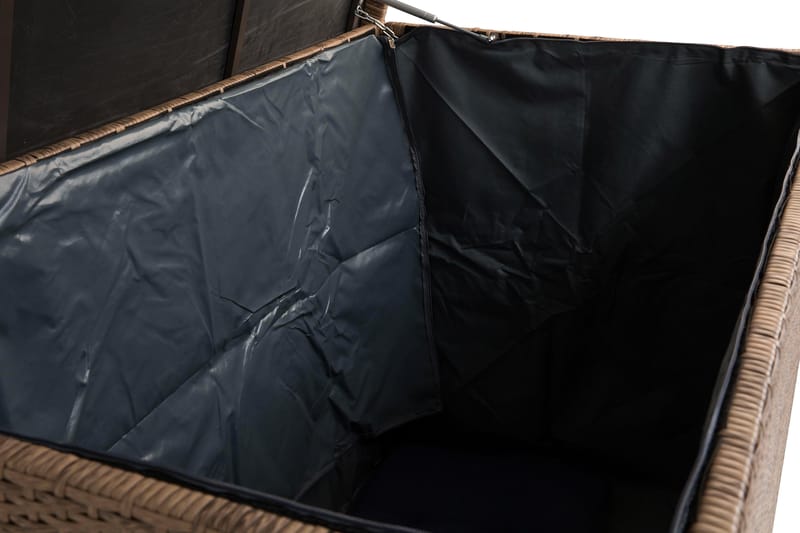 Gigant vanntett puteboks XL for utendørs bruk – Oppbevaringsboks i kunstrotting (B150xD90xH101 cm) - Sand - Hagemøbler - Puteoppbevaring & møbelbeskyttelse - Putebokser & Putekasser